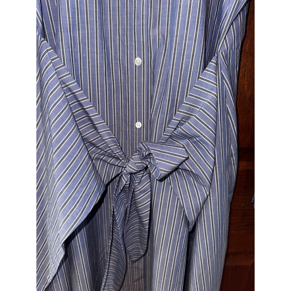 NWT Rails Nadia Button Up Wrap Mini Dress in Brentwood blue Stripe Size Medium - Picture 4 of 9